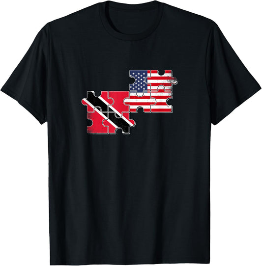 Trinidad & Tobago USA Trinidadian American Flag Kids Men T-Shirt - T-Shirt | Black
