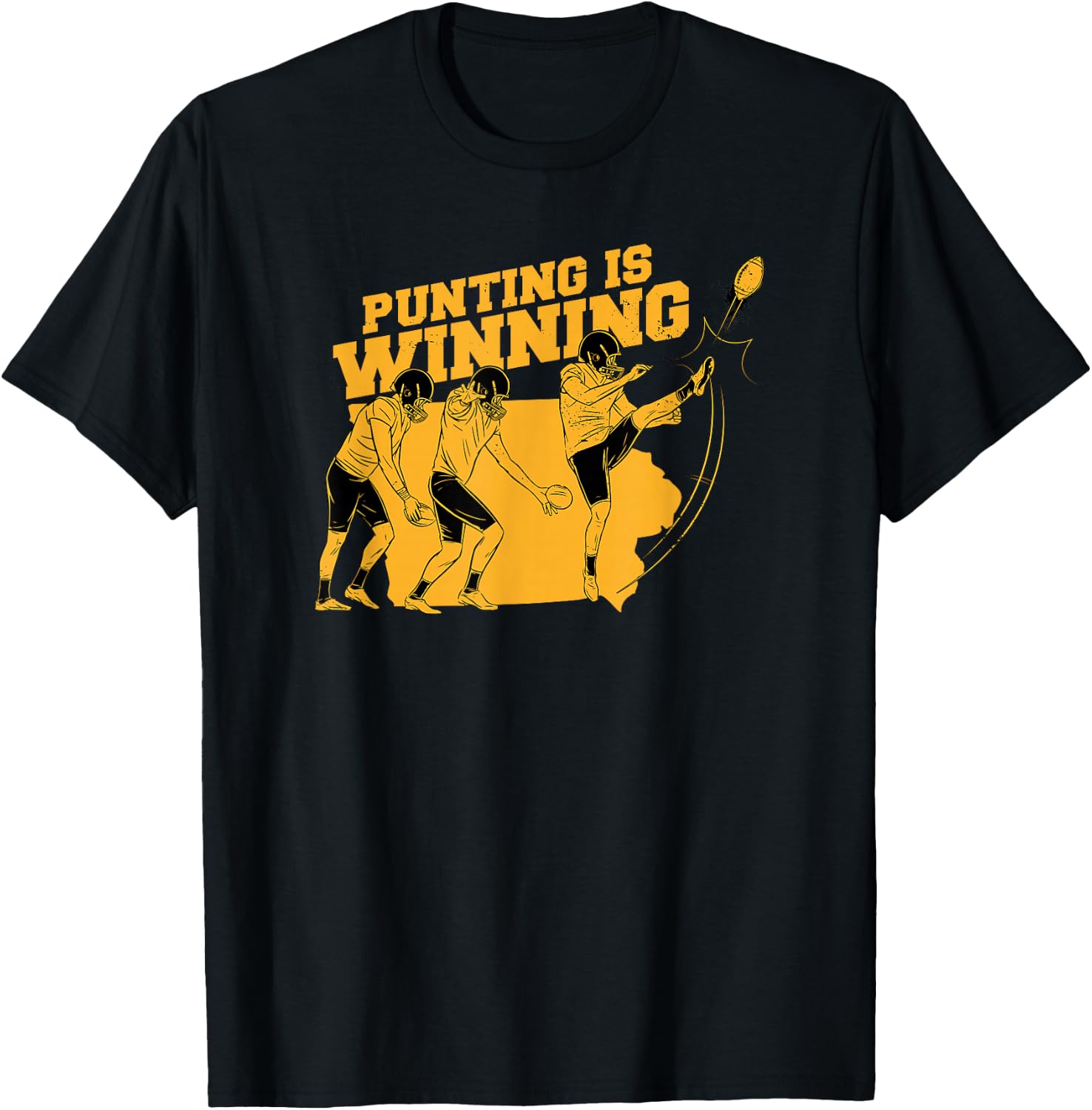 Punting Is Winning Retro Football Punter Funny T-Shirt - T-Shirt | Black