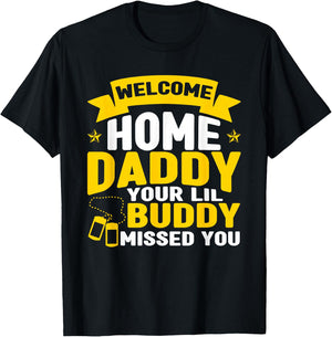 Welcome Home Daddy Military Outfit Military Homecoming Kids T-Shirt - T-Shirt | Black