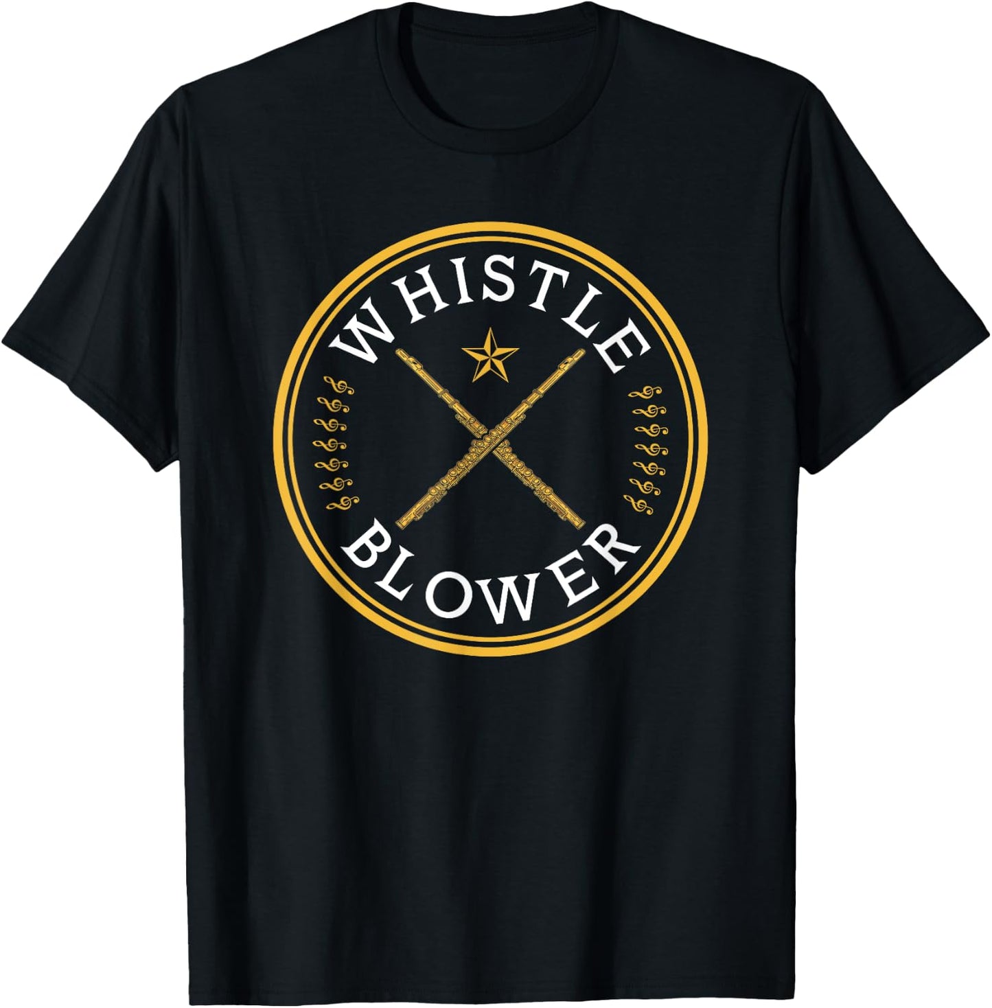 Transverse Flute, Whistle Blower, Funny Flutist T-Shirt - T-Shirt | Black