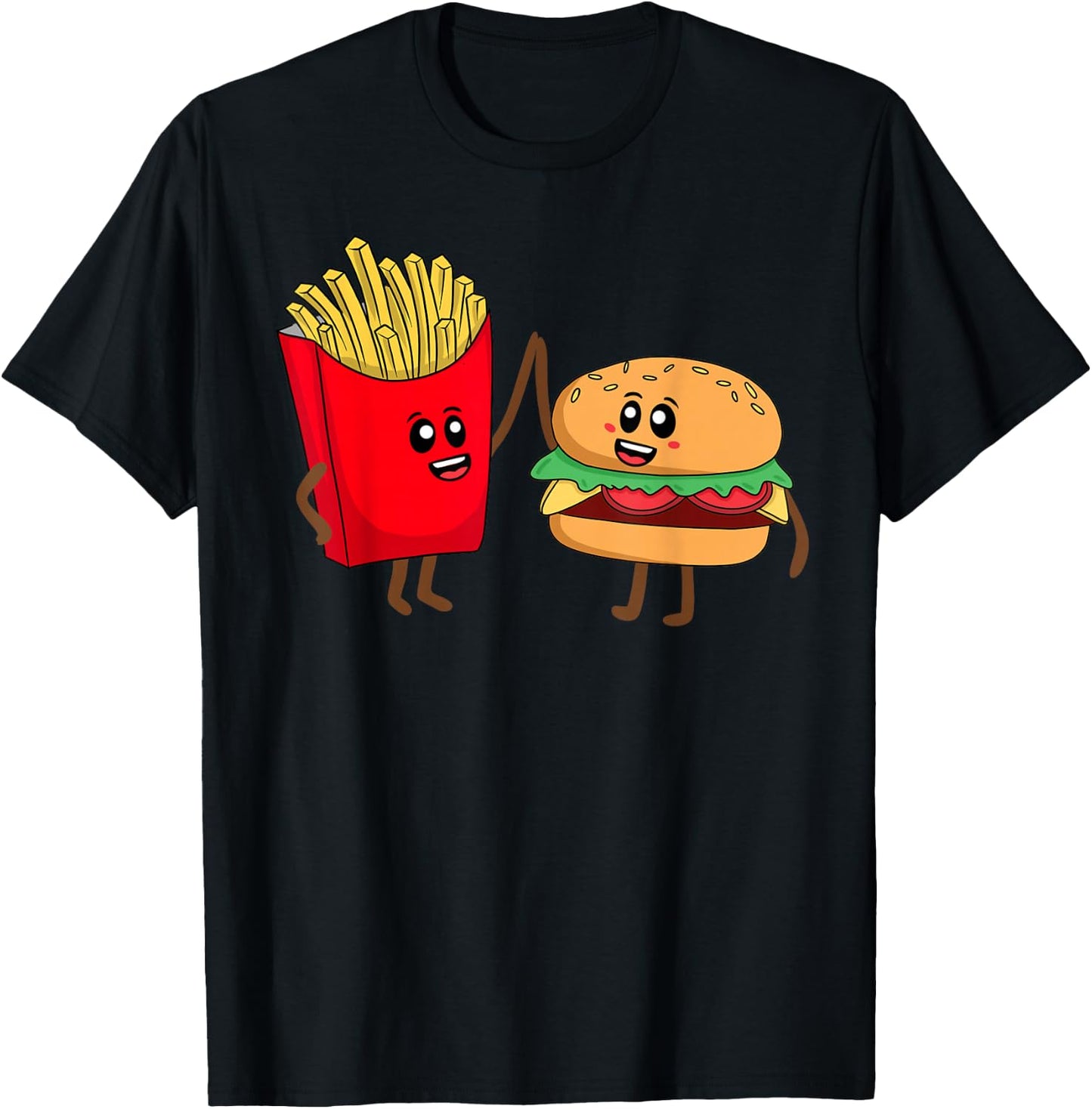 Cool Hamburger Women French Fries Burger Lover T-Shirt - T-Shirt | Black