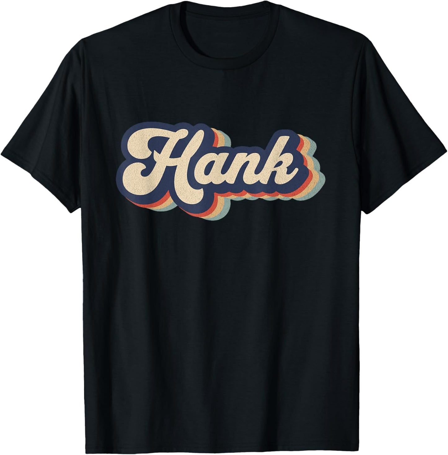 Retro Vintage Hank Name Personalized T-Shirt - T-Shirt | Black