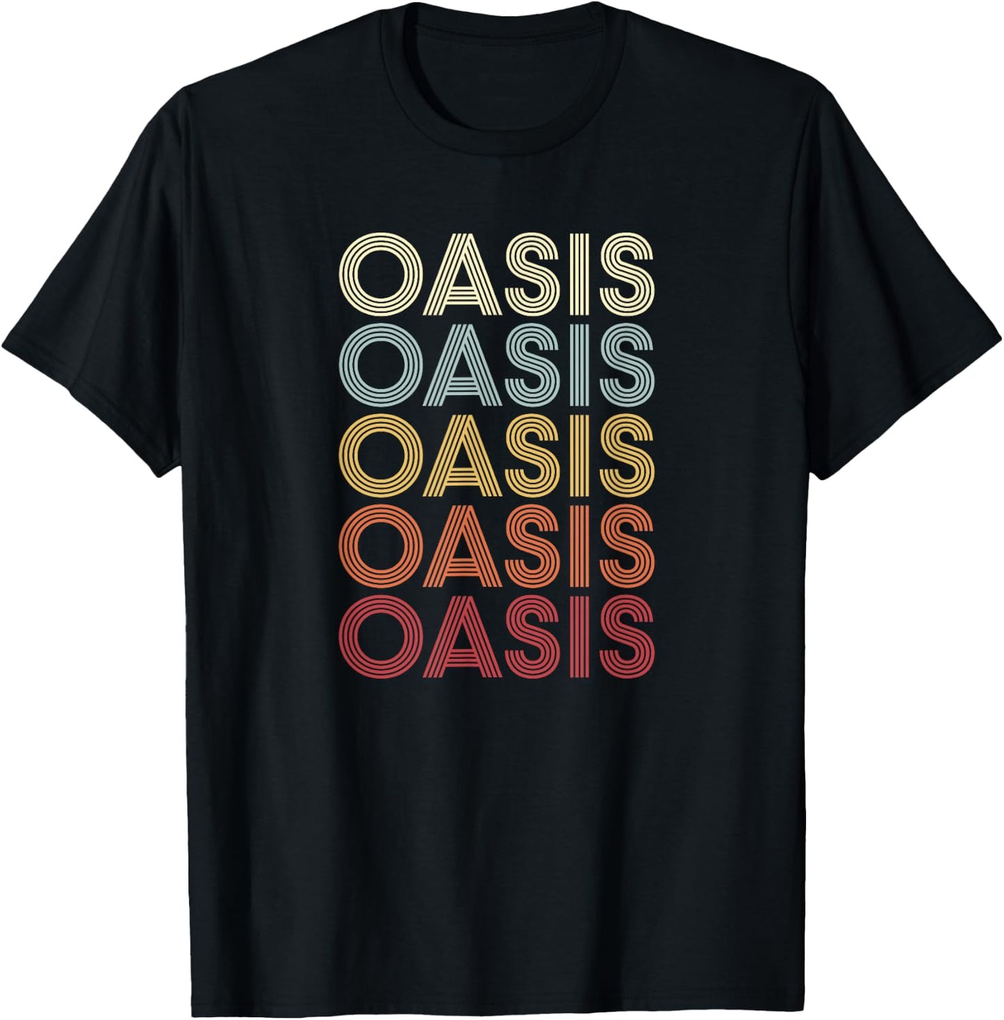 Oasis California Oasis CA Vintage Text T-Shirt - T-Shirt | Black
