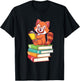 Cute Red Panda Reader Red Pandas Book Lover Bookworm T-Shirt - T-Shirt | Black