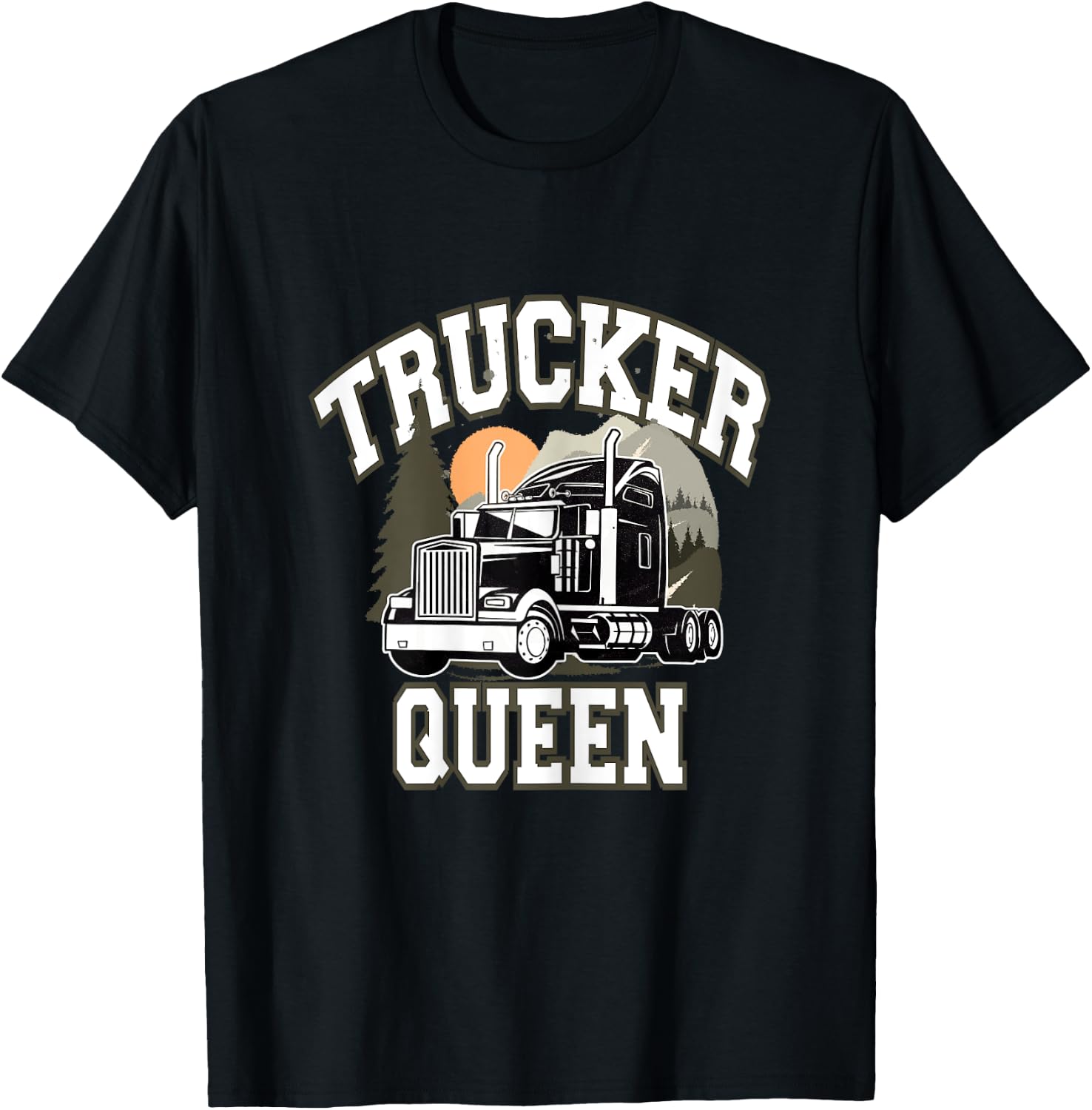 Trucker Queen Truck professional driver truck driver woman T-Shirt - T-Shirt | Black