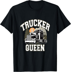 Trucker Queen Truck professional driver truck driver woman T-Shirt - T-Shirt | Black