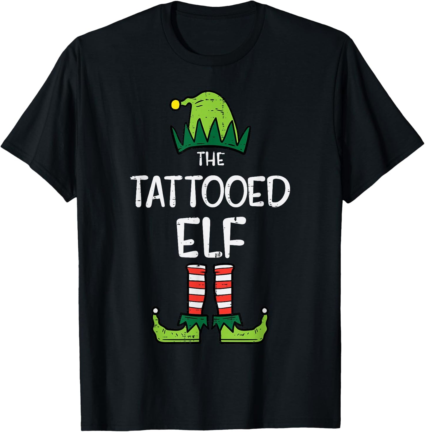 The Tattooed Elf Xmas Matching Family Christmas Men Women T-Shirt - T-Shirt | Black
