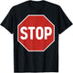 Stop Sign Costume Novelty Road Signs Halloween Outfit T-Shirt - T-Shirt | Black