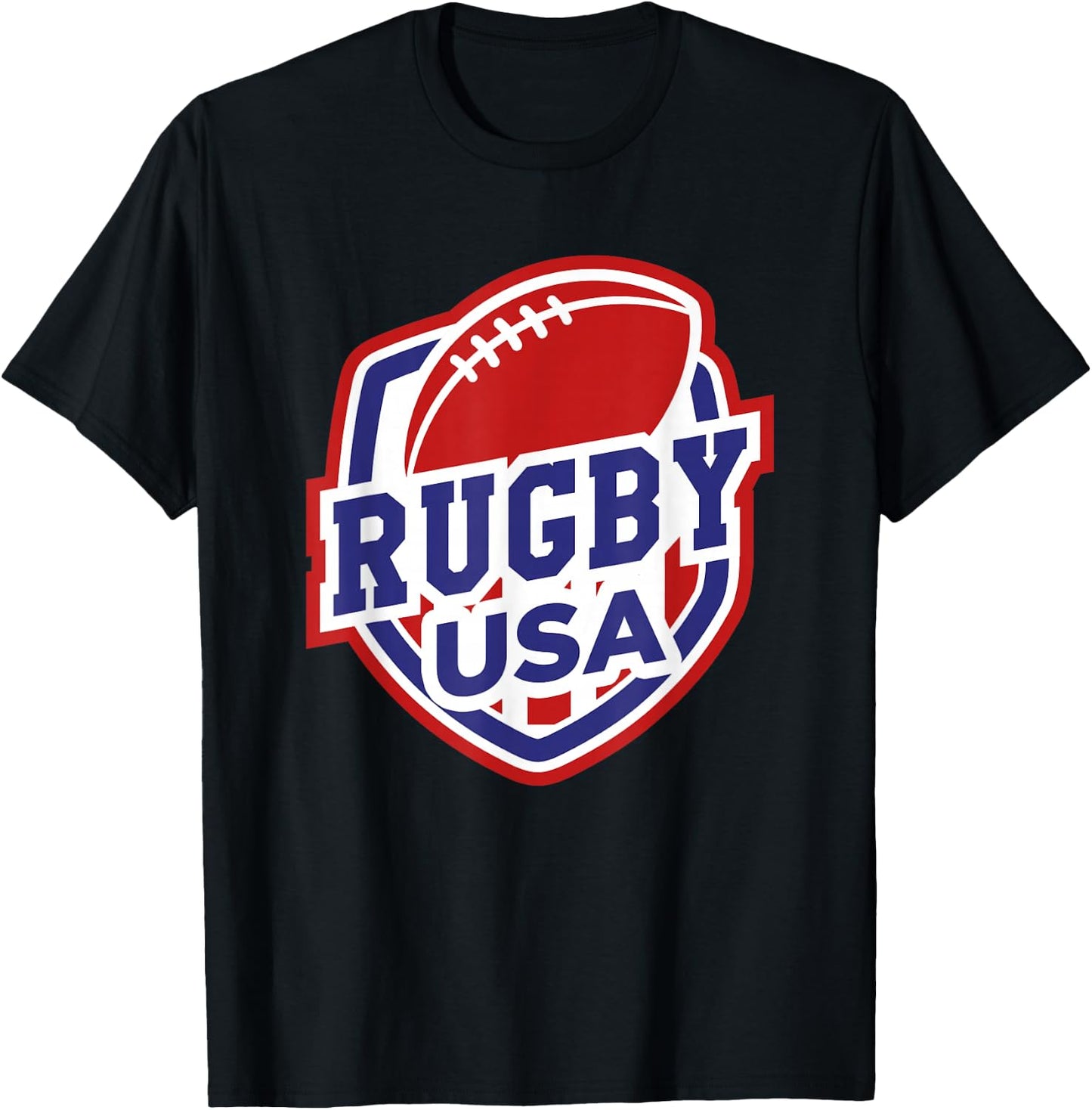 Rugby USA Support The Team Shirt Football USA Flag T-Shirt - T-Shirt | Black