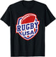 Rugby USA Support The Team Shirt Football USA Flag T-Shirt - T-Shirt | Black