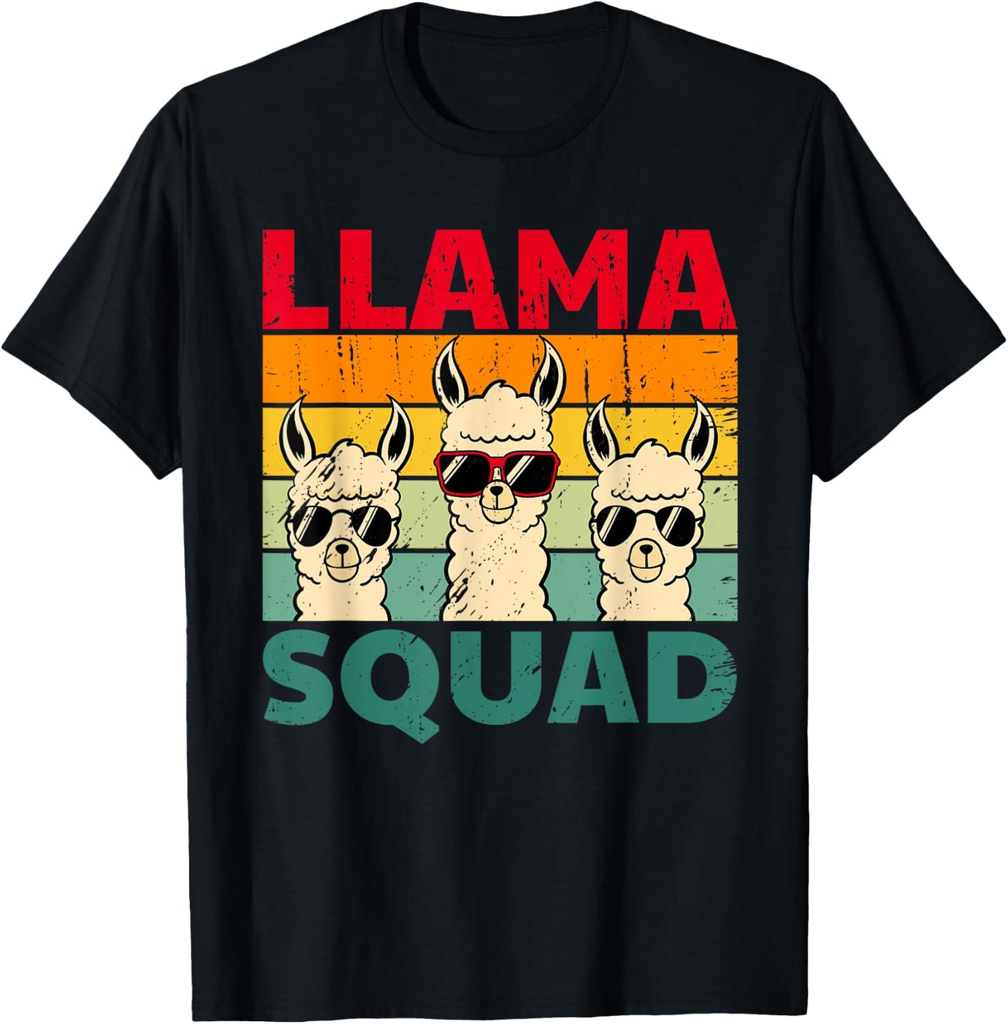 Funny Llama Design Women Llama Alpaca Farm Animal T-Shirt - T-Shirt | Black