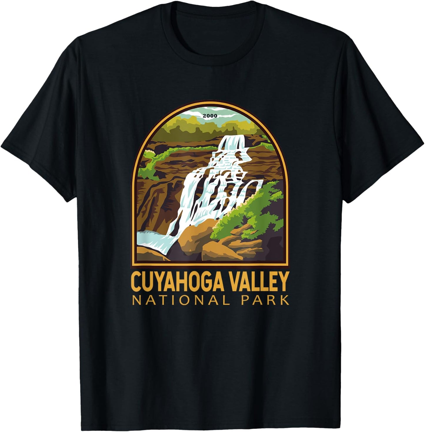 Cuyahoga Valley National Park Vintage Emblem T-Shirt - T-Shirt | Black