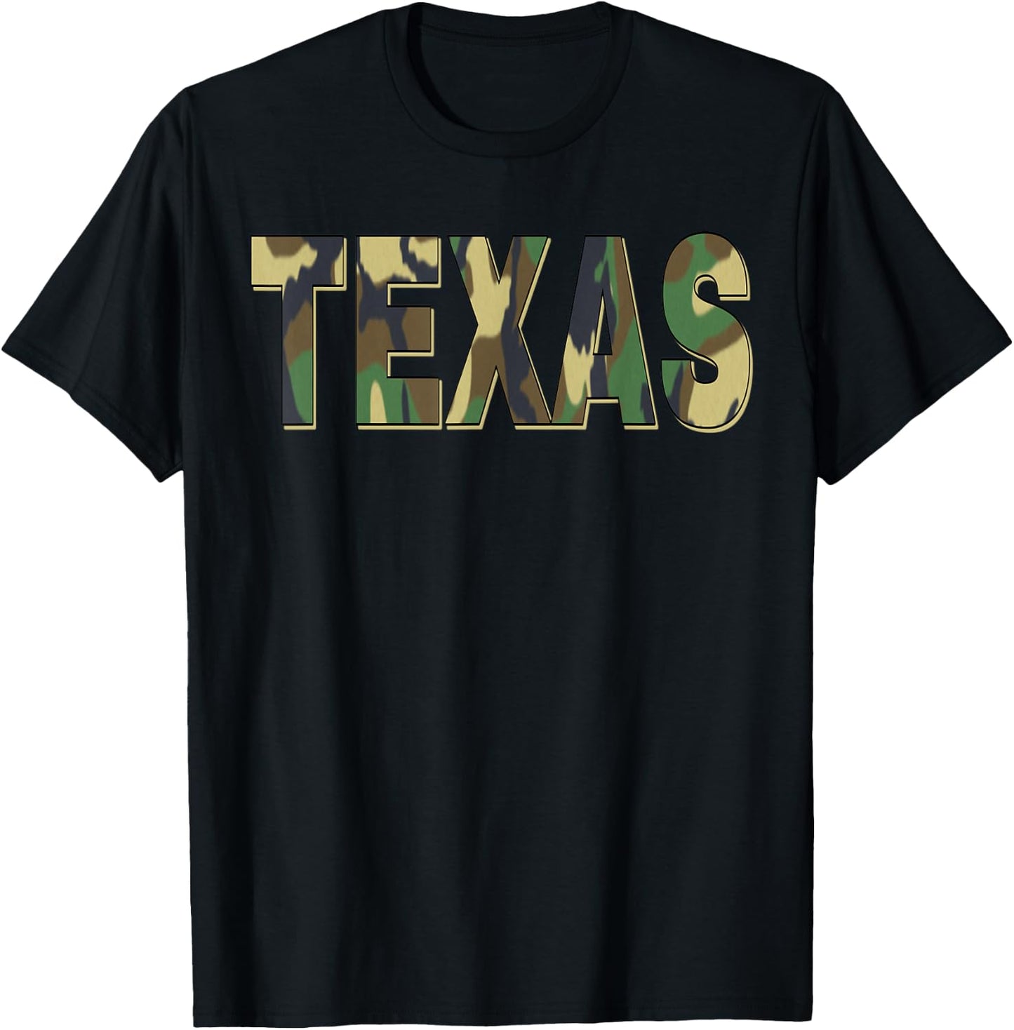 Texas Camouflage Men, Women & Kids Camo Texas T-Shirt - T-Shirt | Black
