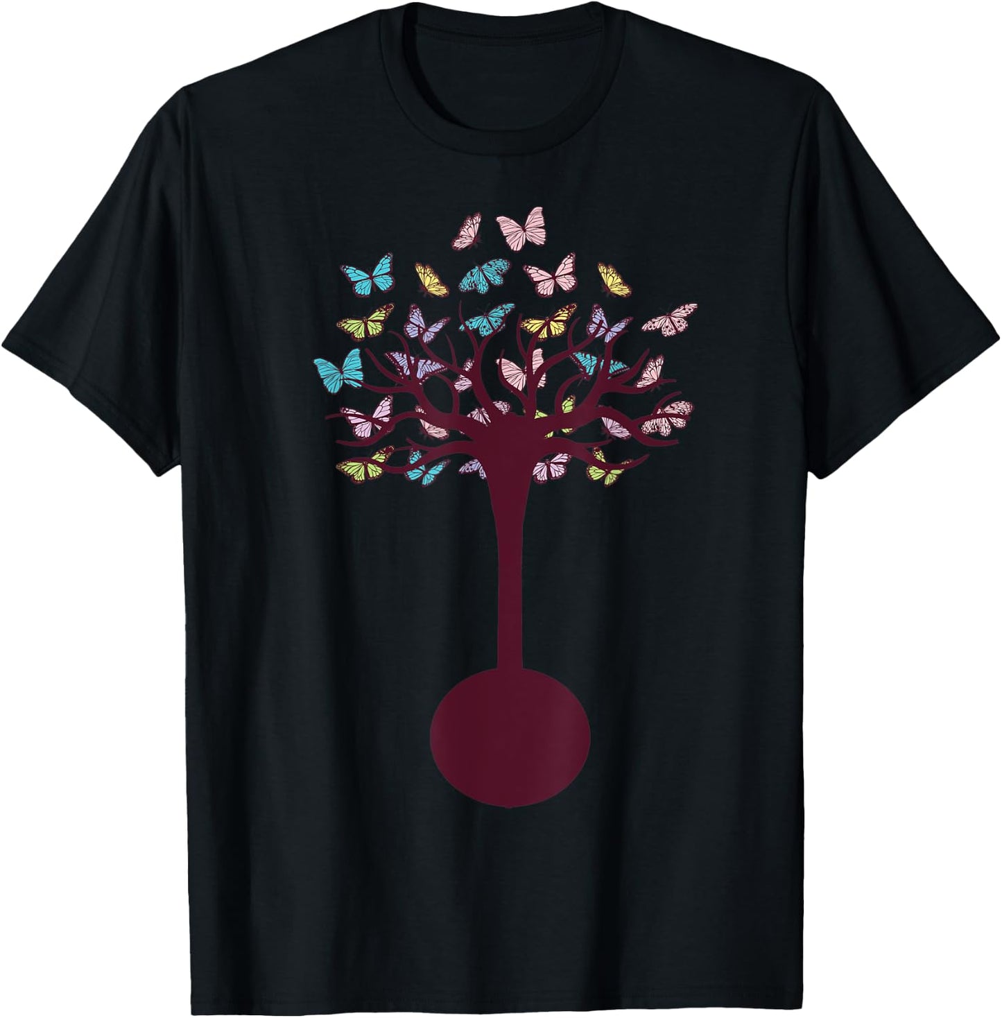Banjo Tree Folk Music Band Bluegrass Musician Lover T-Shirt - T-Shirt | Black