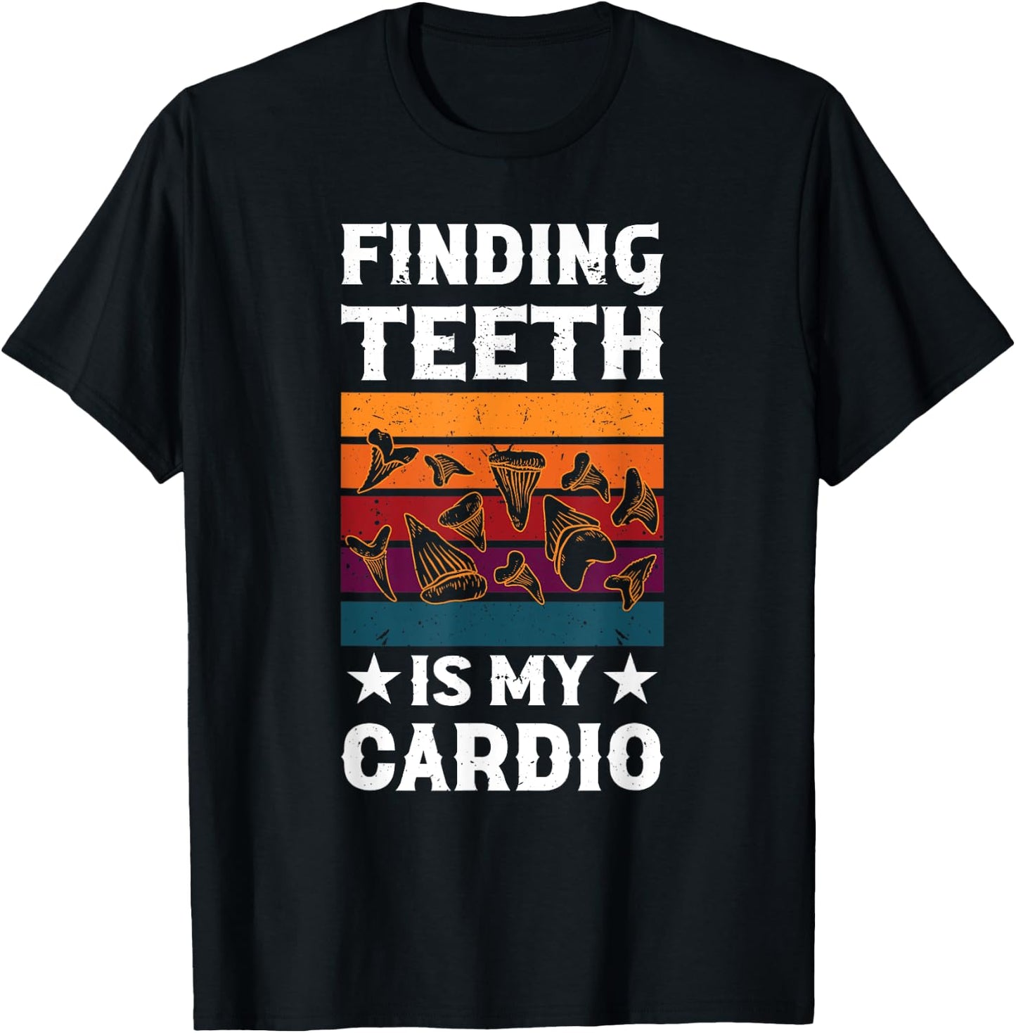 Fossil Collecting Megalodon Shark Teeth Fossil Hunter T-Shirt - T-Shirt | Black
