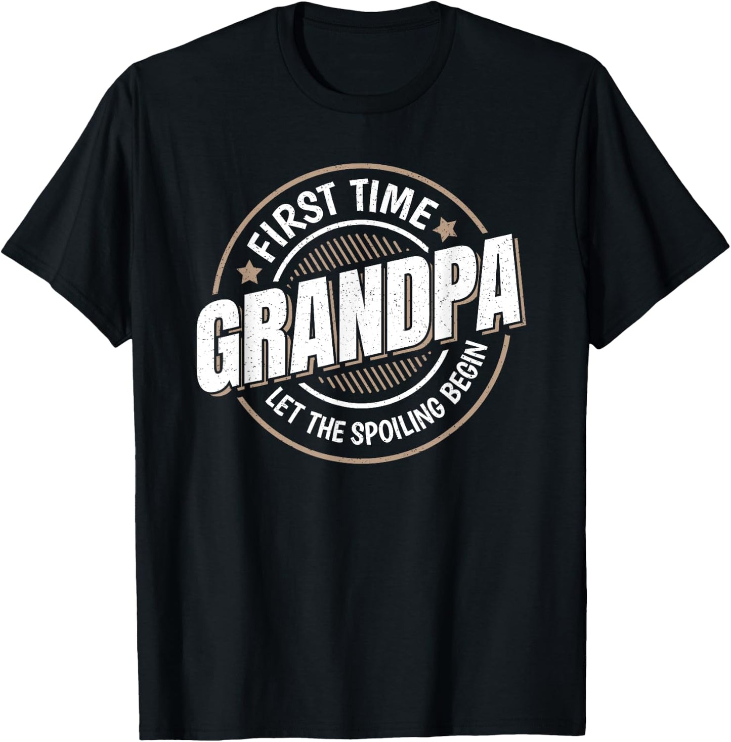 First Time Grandpa Funny Grandfather Grandkids Graphic T-Shirt - T-Shirt | Black