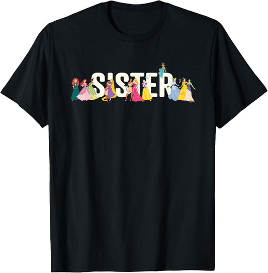 Disney Princess Squad Sister Family Trip Vacation Reunion T-Shirt - T-Shirt | Black