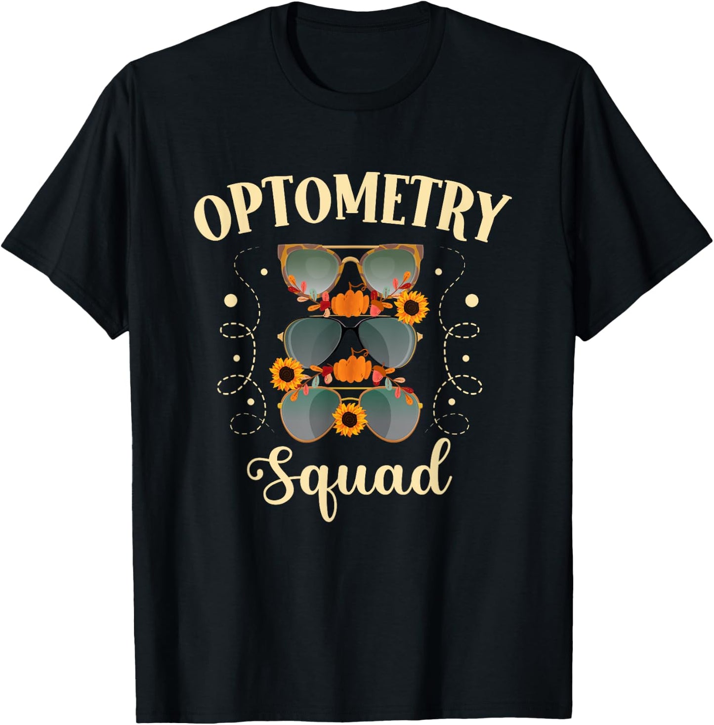 Thankful Optometrist Optometry Squad Thanksgiving Optician T-Shirt - T-Shirt | Black