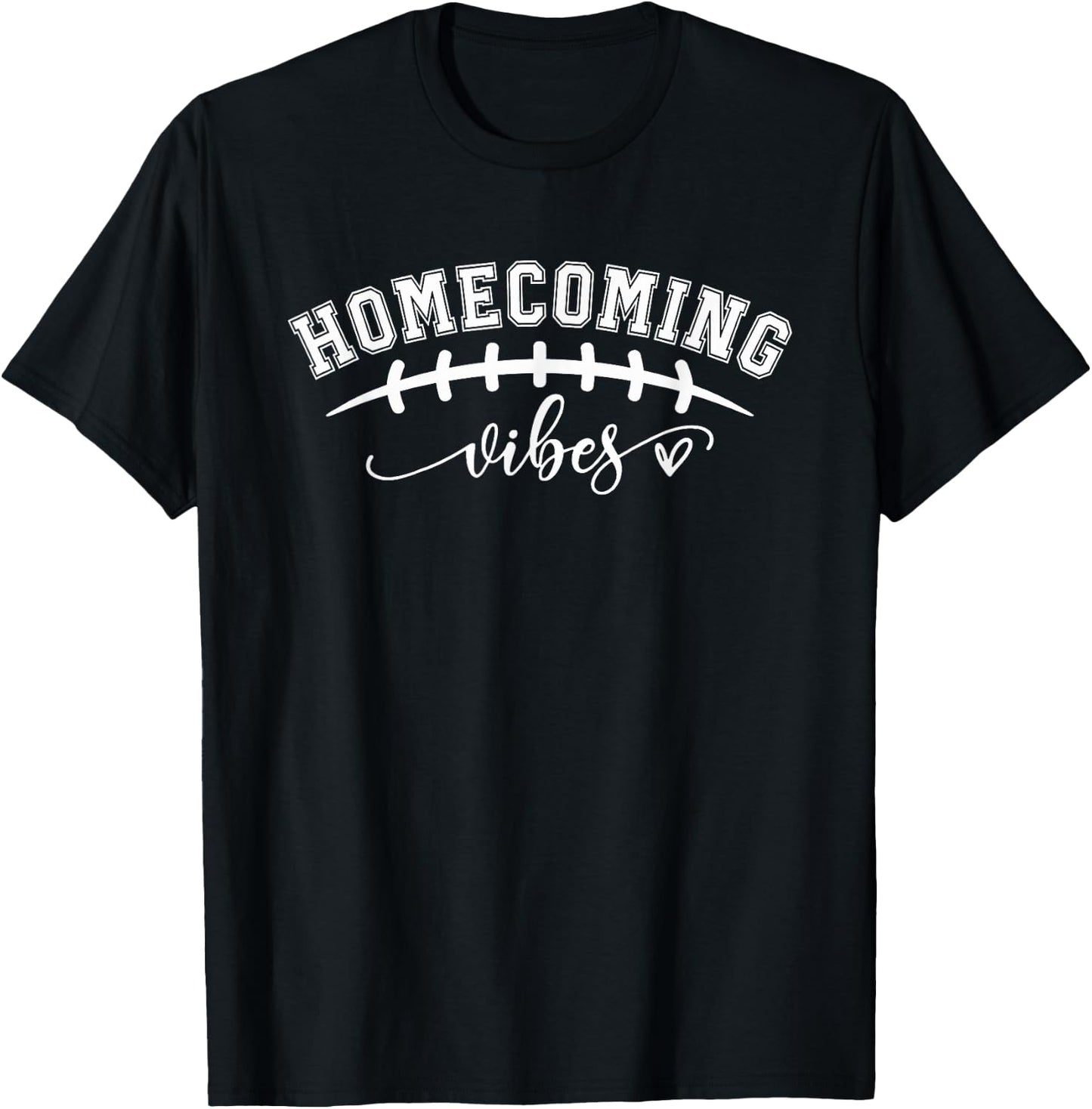 Homecoming Vibes Football Game Day School Reunion Funny T-Shirt - T-Shirt | Black