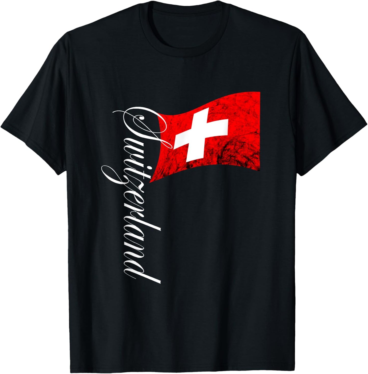 Switzerland Flag Swiss Pride Vintage Swiss Flag Schweiz T-Shirt - T-Shirt | Black
