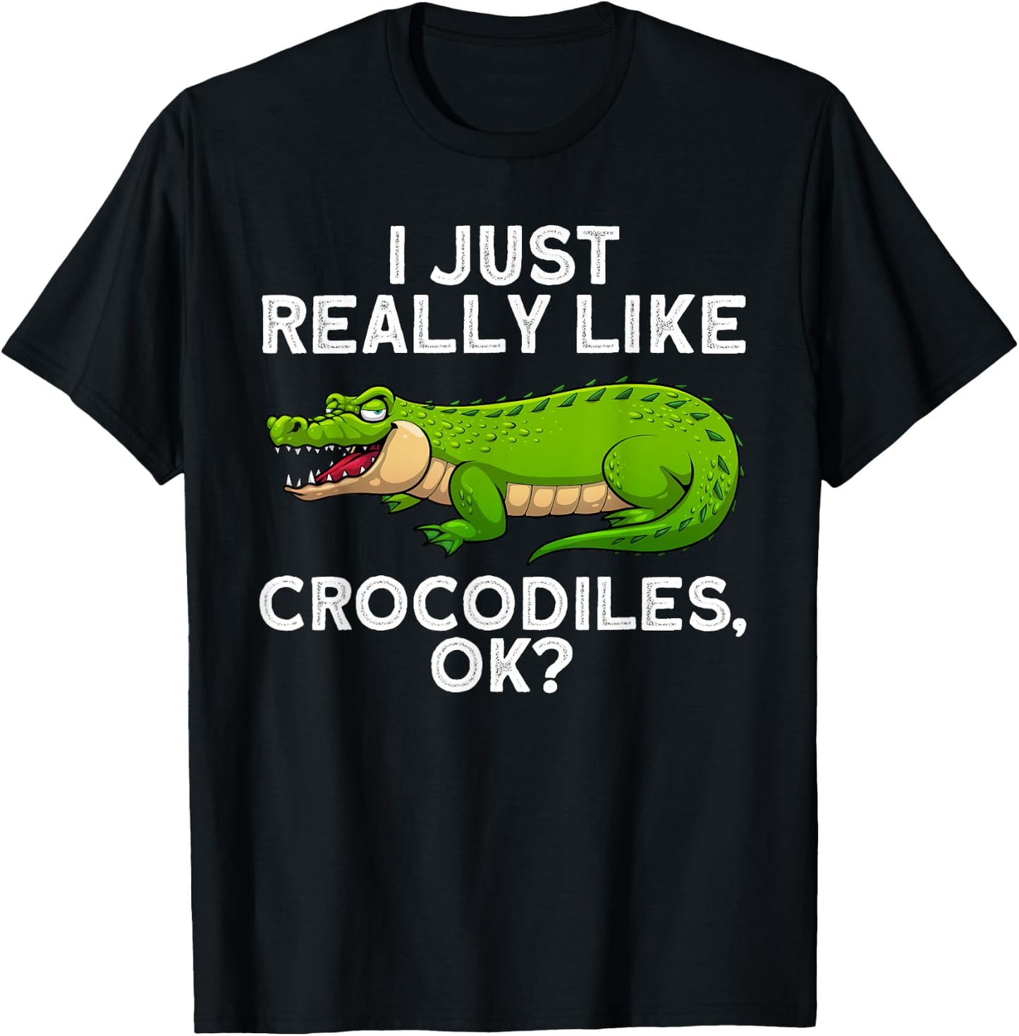 Funny Crocodile Women Kids Alligator Crocodile Lover T-Shirt - T-Shirt | Black