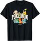 Pokémon - Pikachu Charmander Bulbasaur Squirtle Meowth T-Shirt - T-Shirt | Black