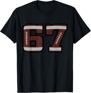 Football Number #67 T-Shirt - T-Shirt | Black