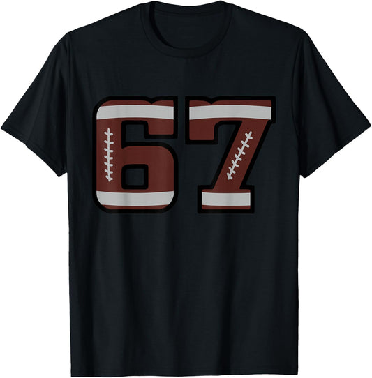 Football Number #67 T-Shirt - T-Shirt | Black