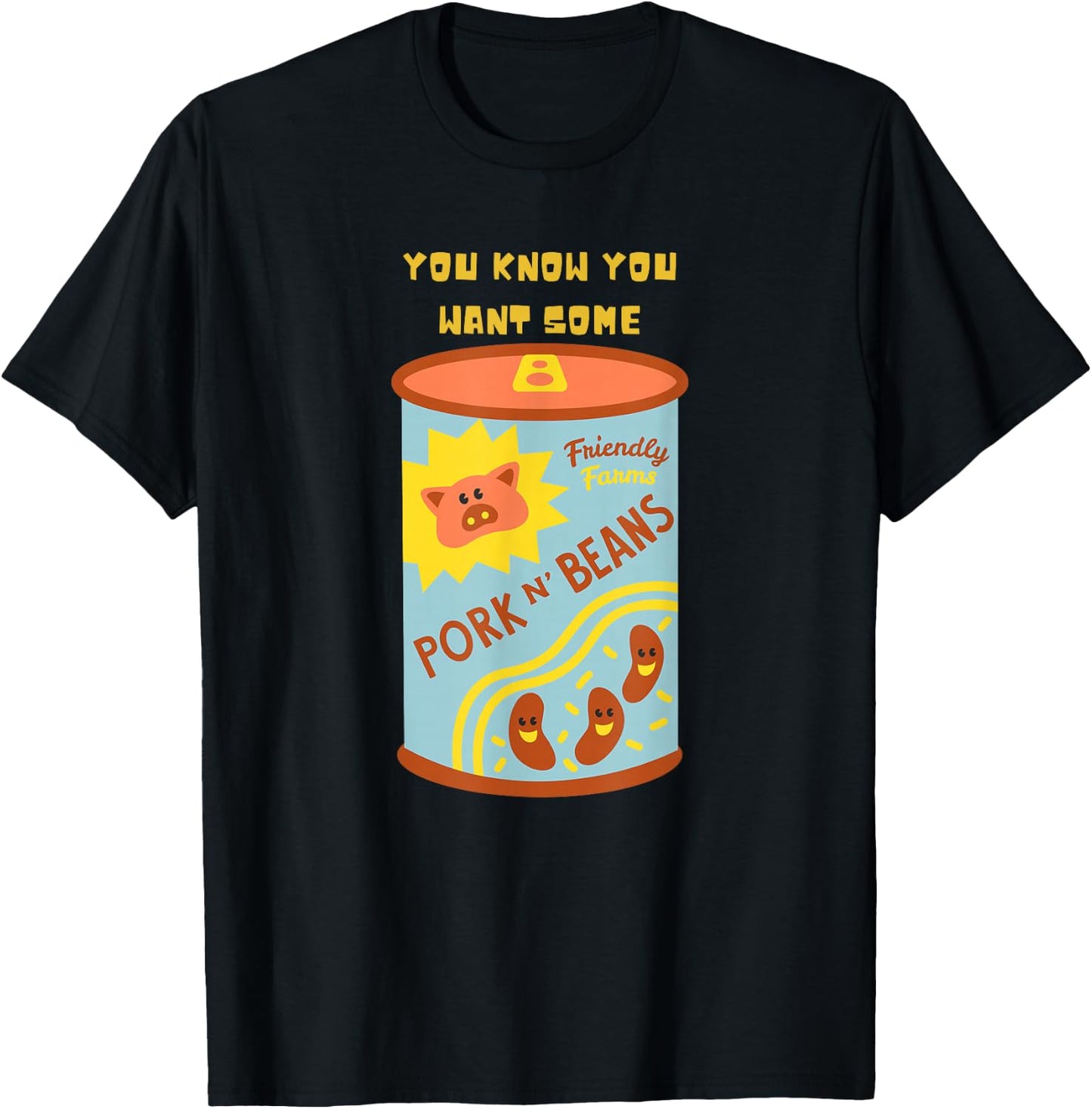 Funny Thanksgiving Pork and Beans Dinner T-Shirt - T-Shirt | Black