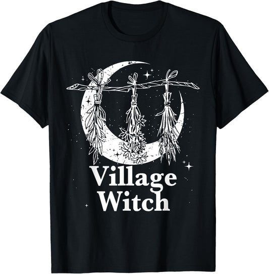 Village Witch Gothic Occult Wicca Pagan Nature T-Shirt - T-Shirt | Black