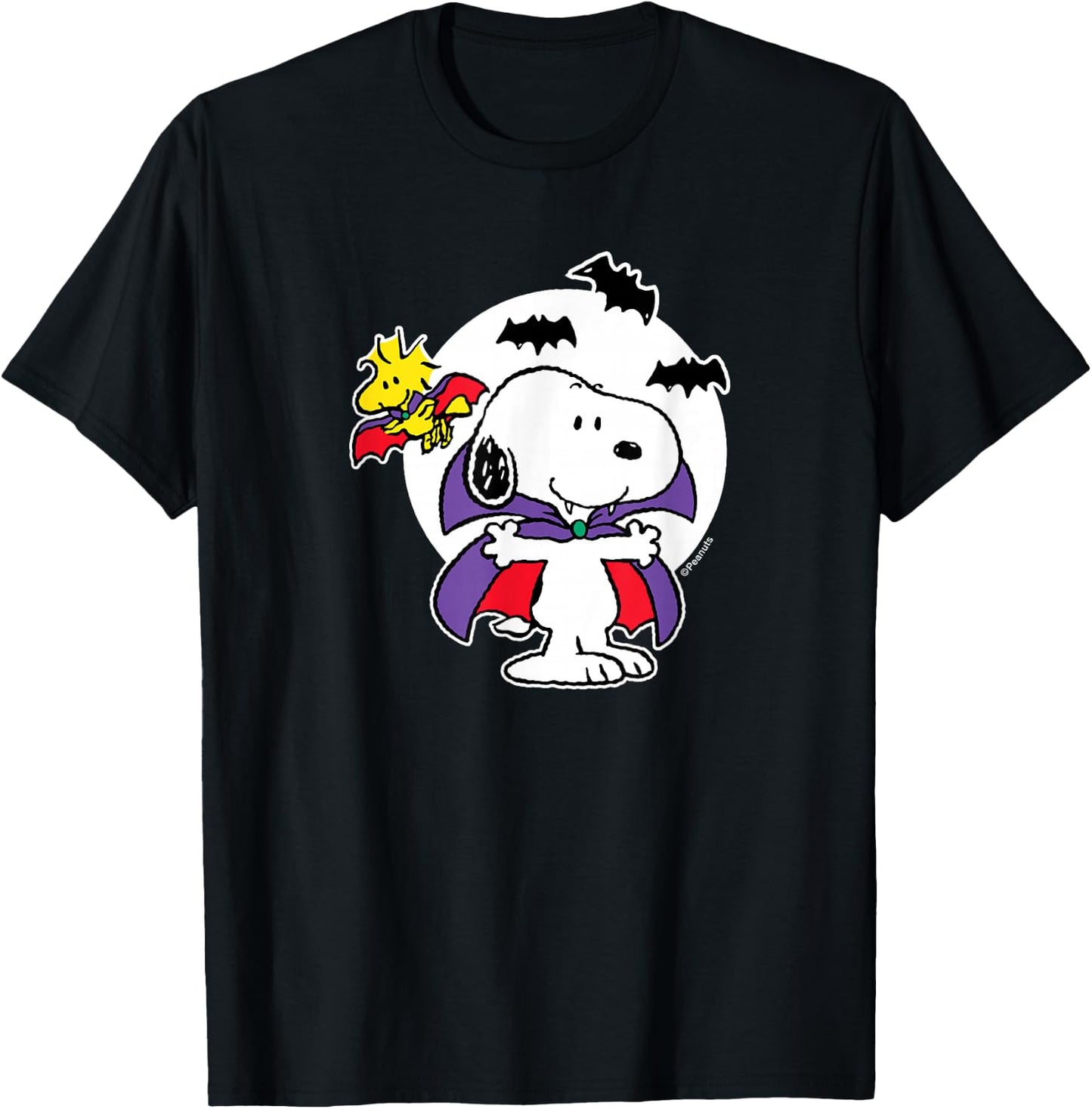 Peanuts - Snoopy Woodstock Vampire T-Shirt - T-Shirt | Black