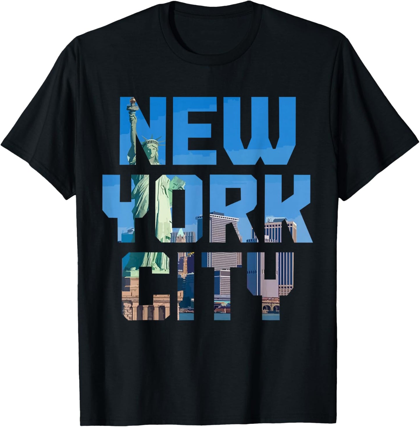 New York City NYC NY Skyline Souvenir Vintage T-Shirt - T-Shirt | Black