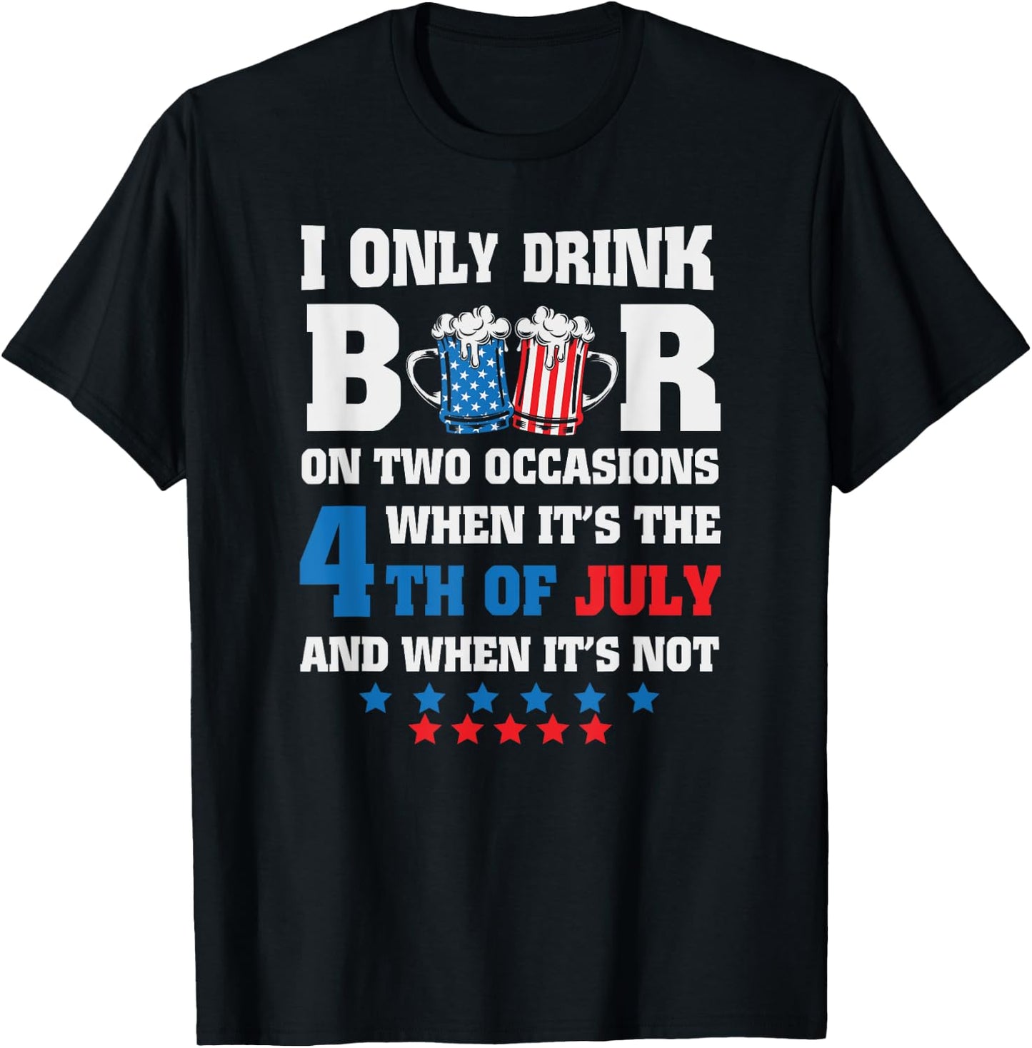 Funny 4th of July-Beer Loving Dad Drinking Gift Men USA Flag T-Shirt - T-Shirt | Black