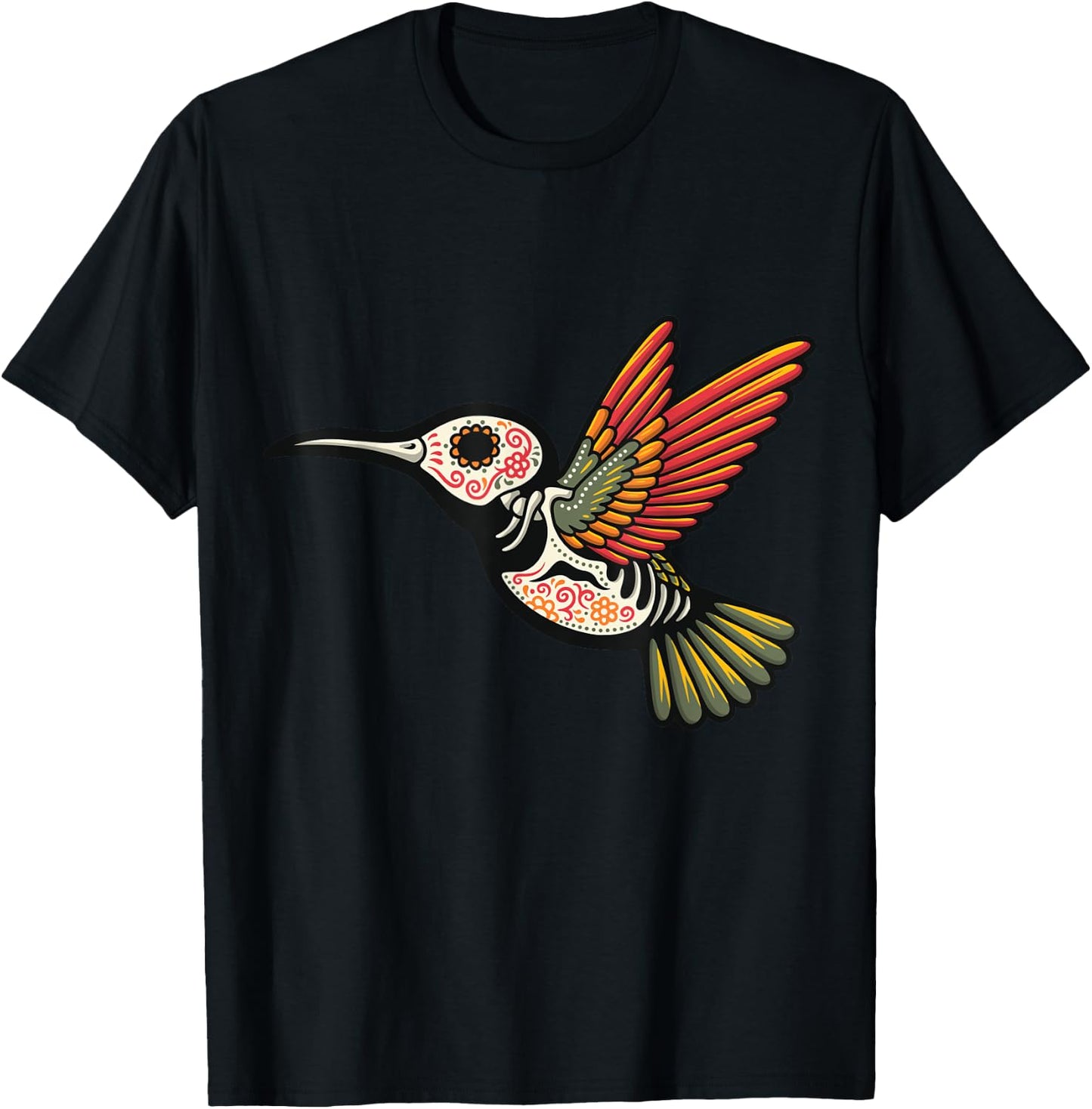 Dia de Muertos / Day of the Dead Hummingbird T-Shirt - T-Shirt | Black