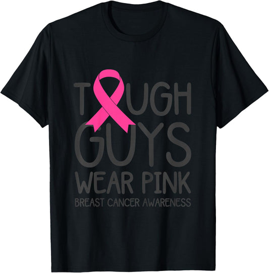 Kids Toddler Boys Breast Cancer Awareness Pink Ribbon Funny T-Shirt - T-Shirt | Black
