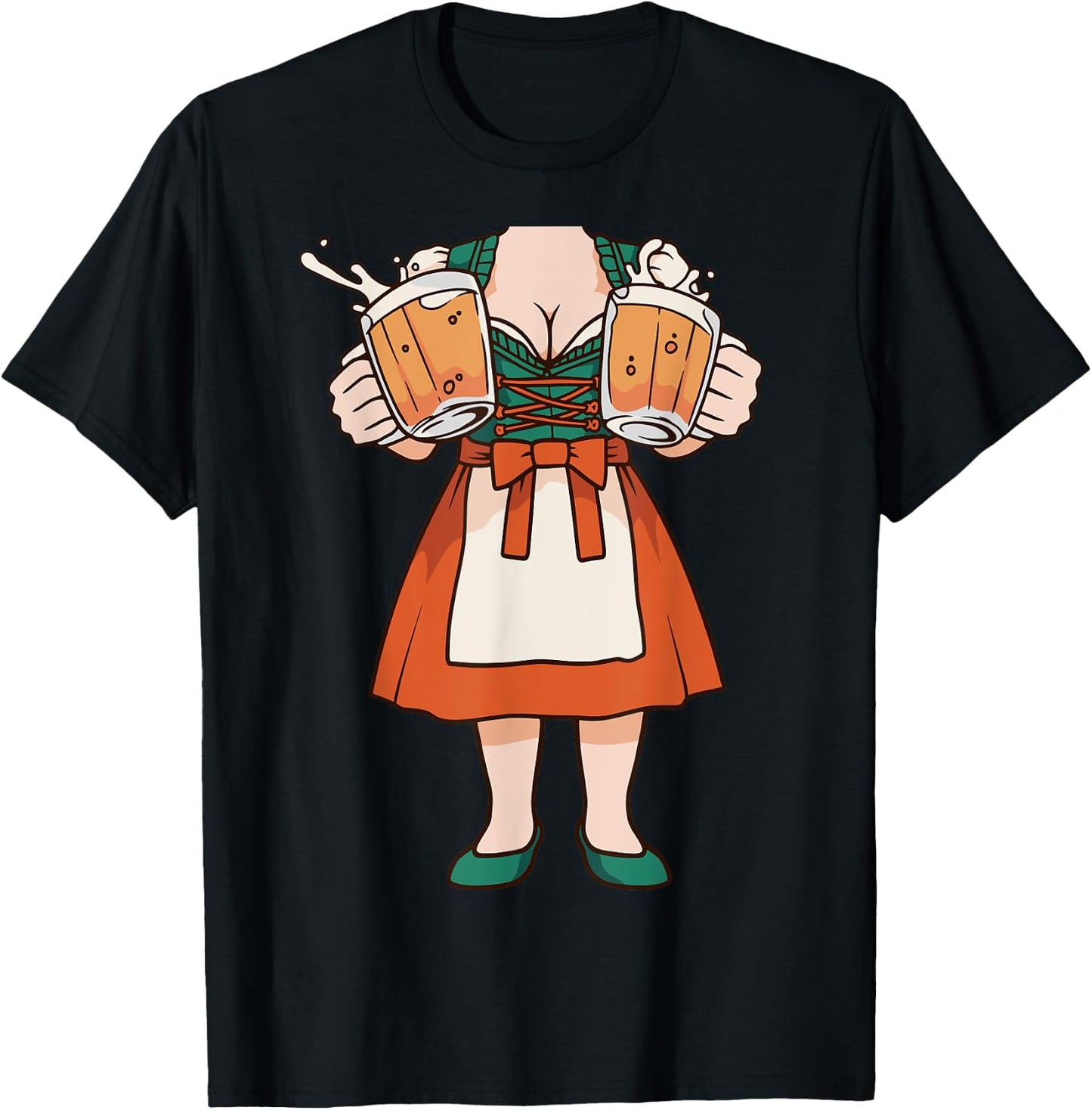 Dirndl Oktoberfest Costume Halloween Pretzel T-Shirt - T-Shirt | Black