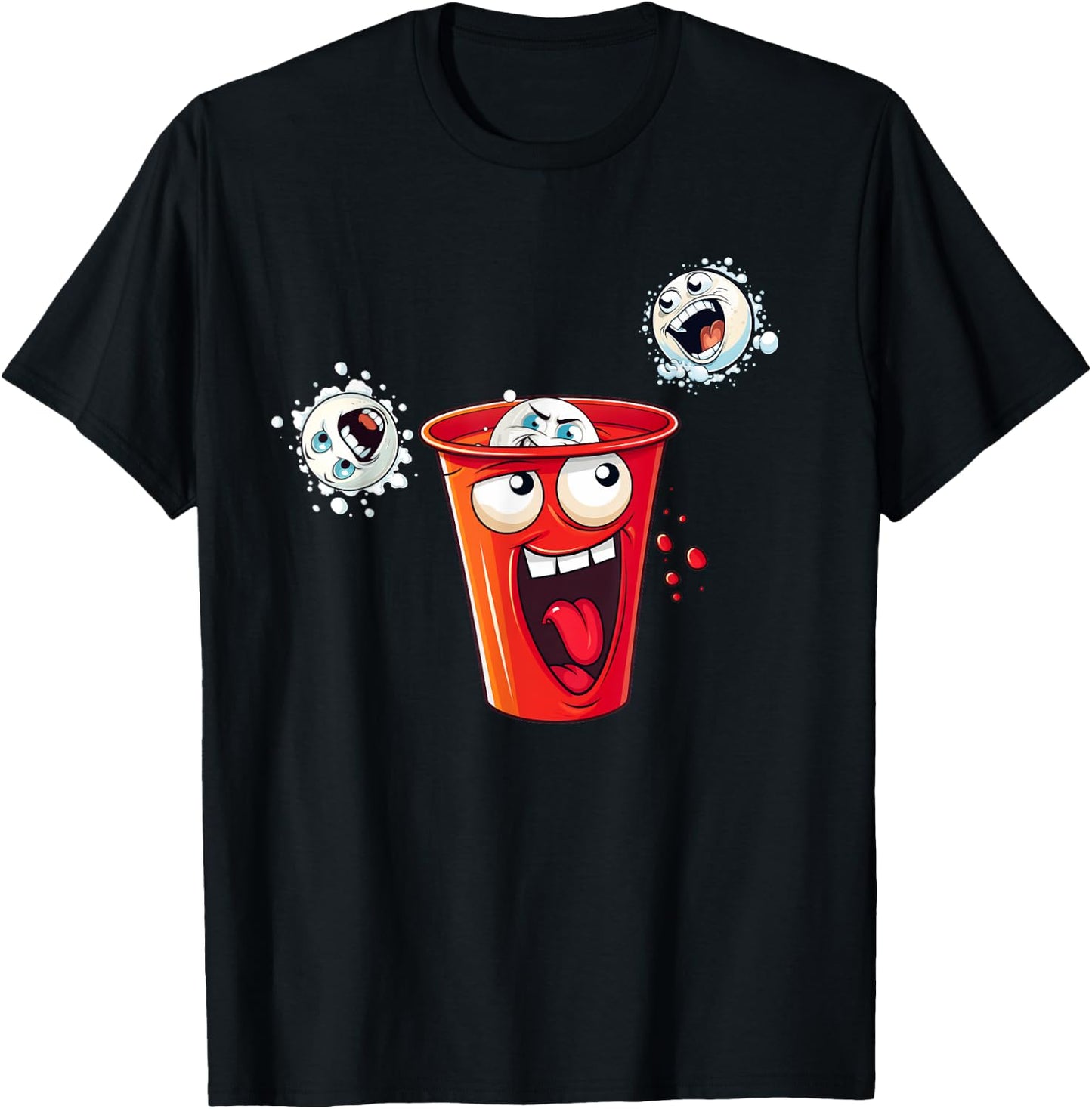 Funny Solo Red Beer Cup Pong for Fraternity and Sorority T-Shirt - T-Shirt | Black
