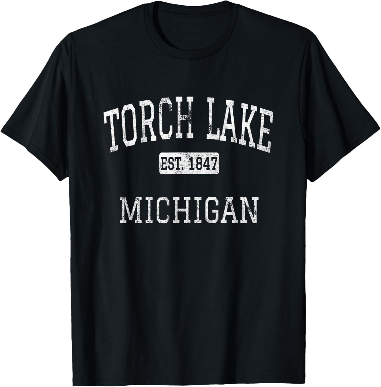 Torch Lake Michigan MI Vintage T-Shirt - T-Shirt | Black