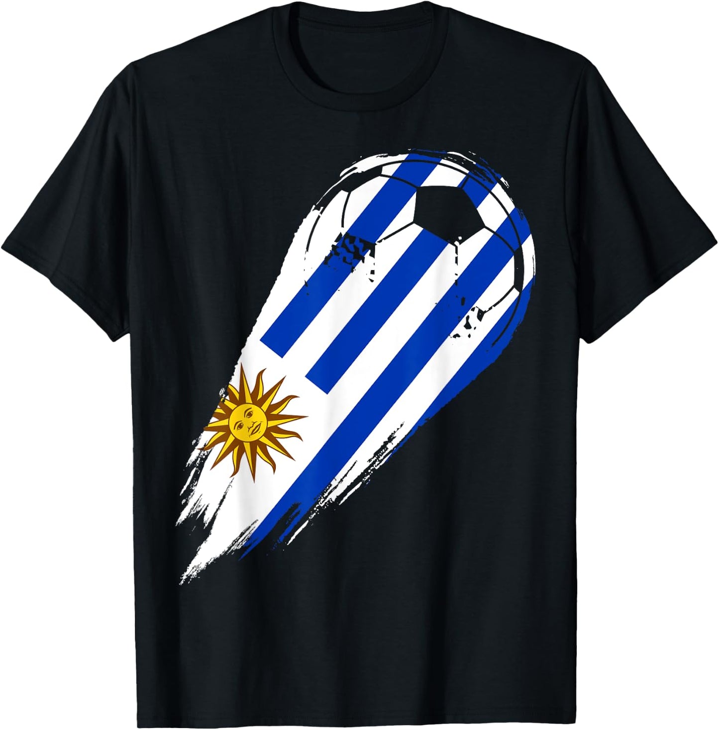 Soccer with flag of Patriotic Uruguay Girls Kids Men T-Shirt - T-Shirt | Black