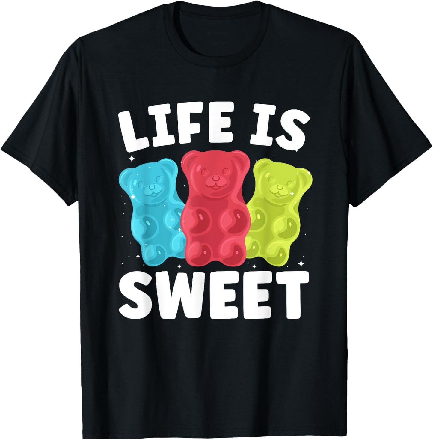 Cool Gummy Bear Art Girls Kids Candy Lover Gummies T-Shirt - T-Shirt | Black