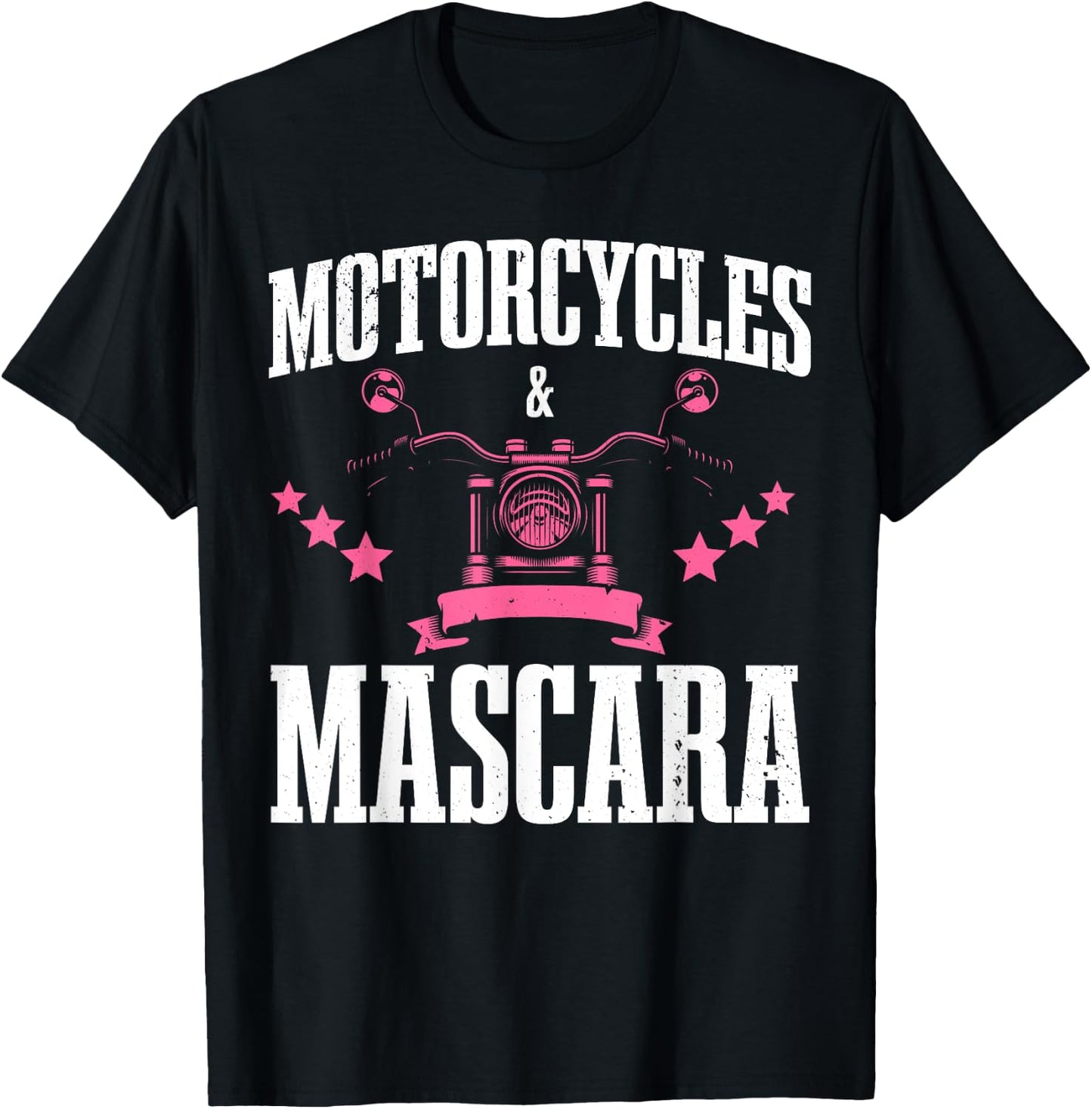 Cool Motorcycles And Mascara Girls Makeup Bikers T-Shirt - T-Shirt | Black