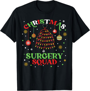 Christmas Surgery Squad Medical Surgical Nurse RN Xmas T-Shirt - T-Shirt | Black