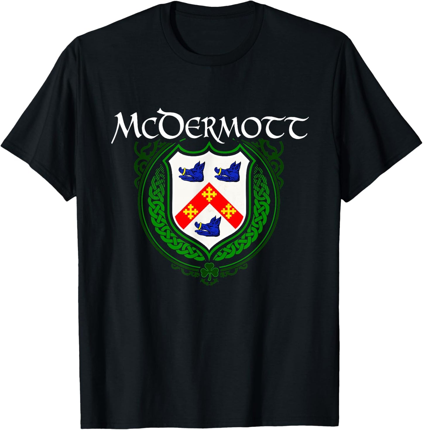 McDermott Surname Irish Clan Tartan Badge Ireland T-Shirt - T-Shirt | Black