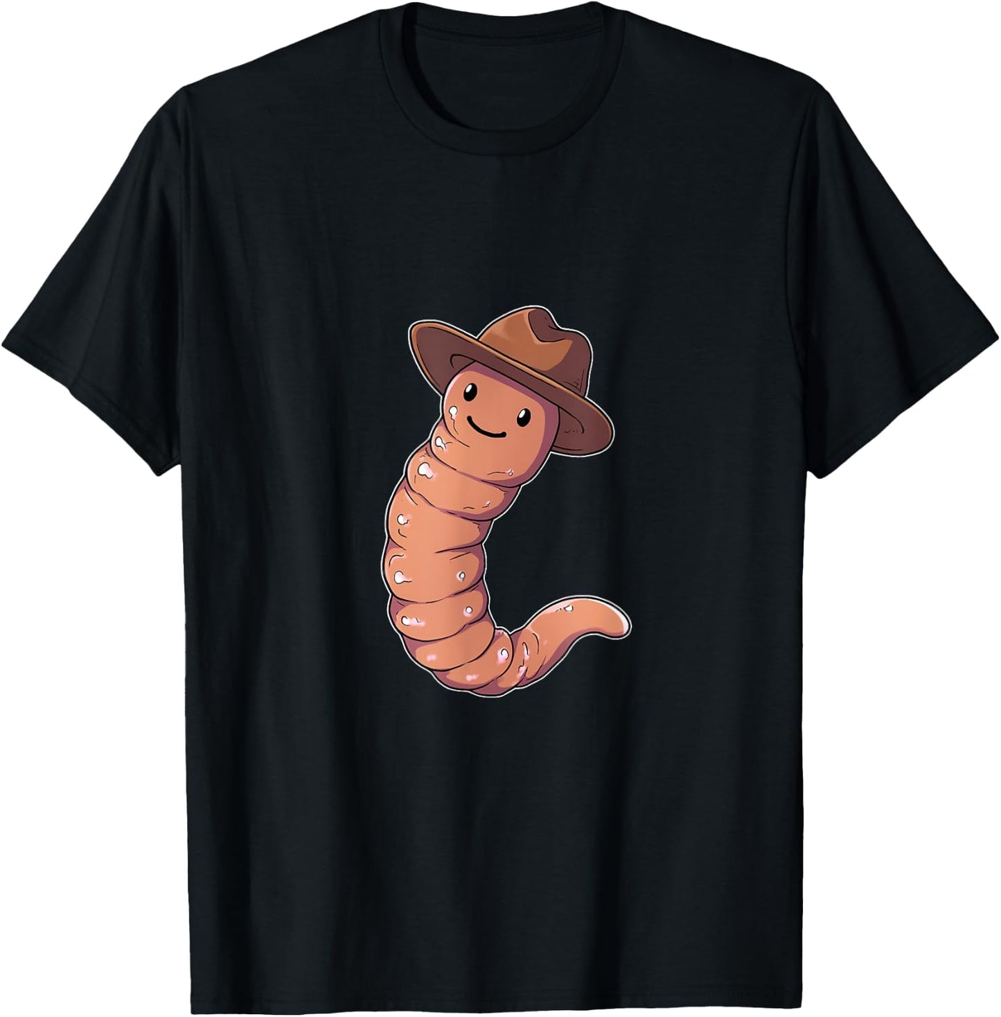 Earthworm Cowboy Hat Worm Lover Farmer Western T-Shirt - T-Shirt | Black