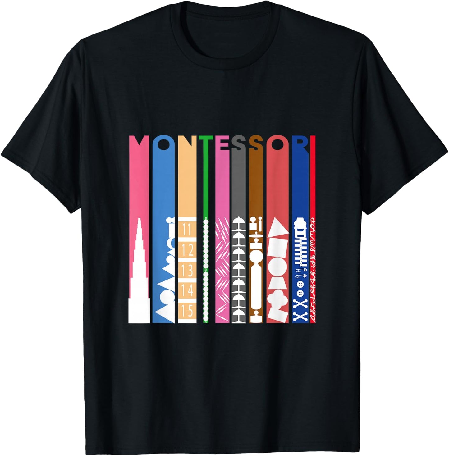 Montessori Colors T-Shirt - T-Shirt | Black