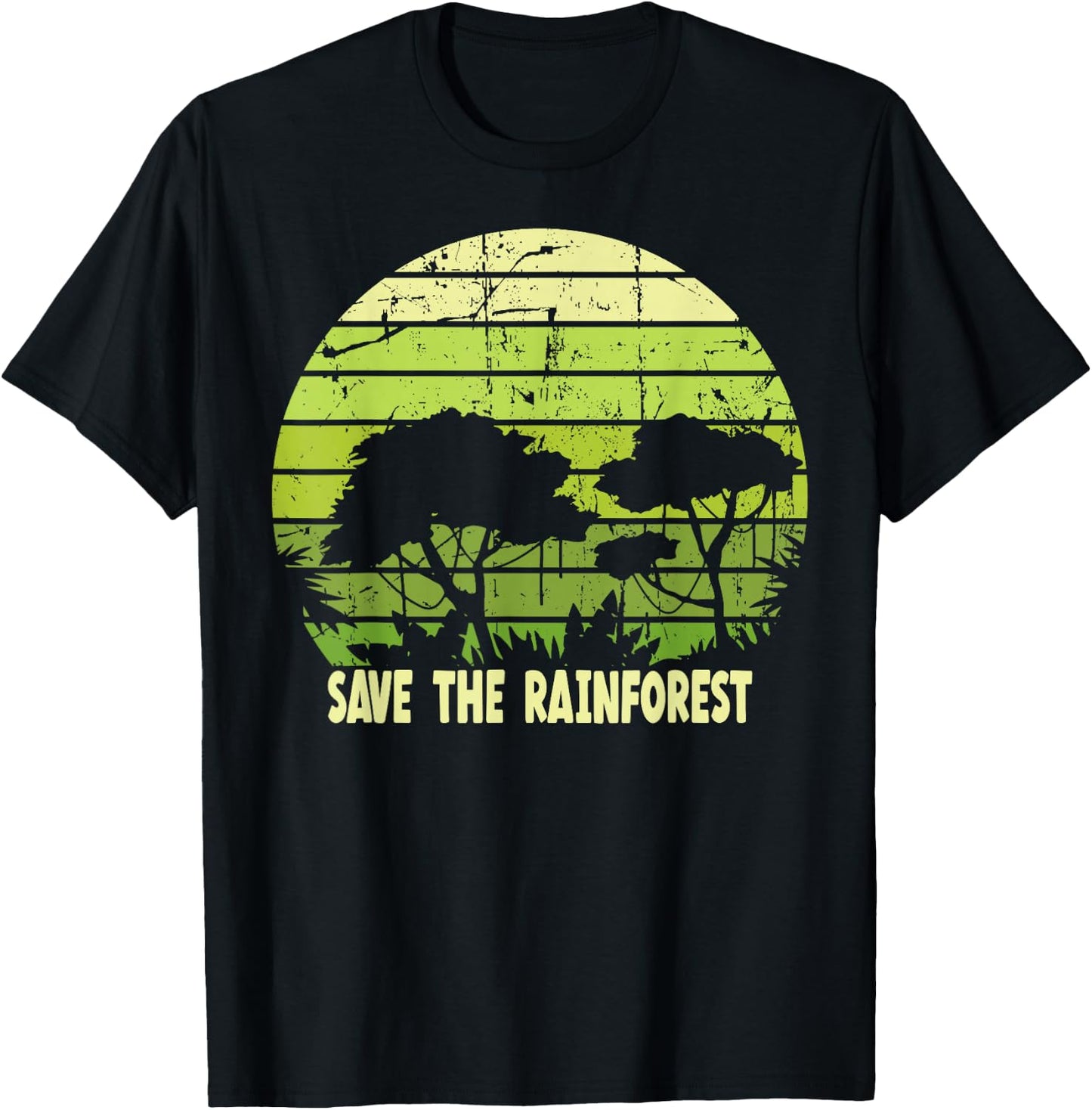 Save the Rainforest Environmental Awareness Novelty T-Shirt - T-Shirt | Black