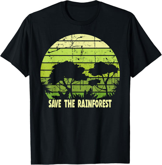 Save the Rainforest Environmental Awareness Novelty T-Shirt - T-Shirt | Black