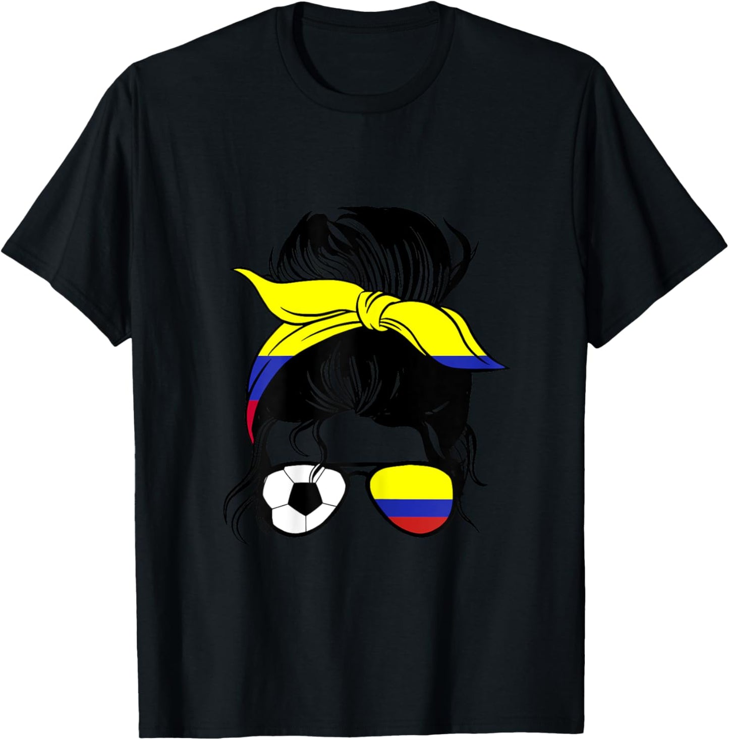 Colombian Soccer Mom Mothers Day Colombia Soccer Girl T-Shirt - T-Shirt | Black