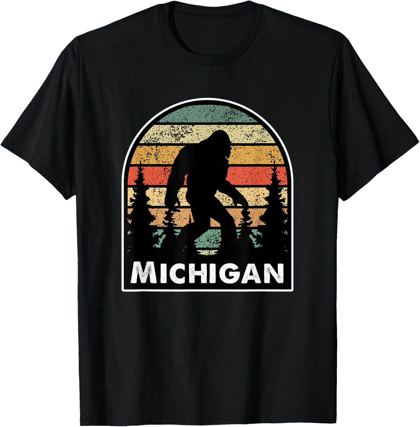 Michigan and a Bigfoot, or a Sasquatch T-Shirt - T-Shirt | Black