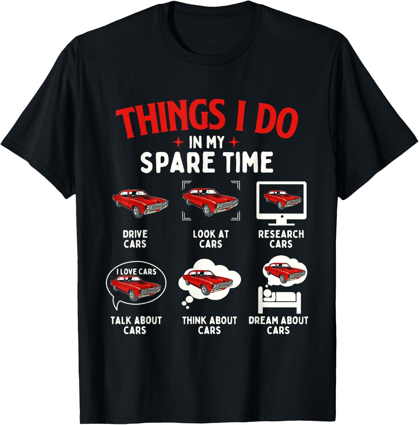 Things I Do In My Spare Time - Car Lover Engine Mechanic T-Shirt - T-Shirt | Black